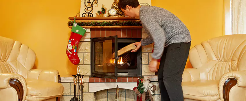 Rusted Metal Fireplace Restoration in Willowbrook, California
